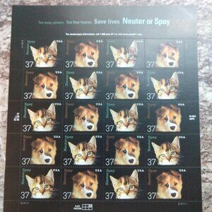 Cats and Dogs - Neuter Spay - Postage Stamps